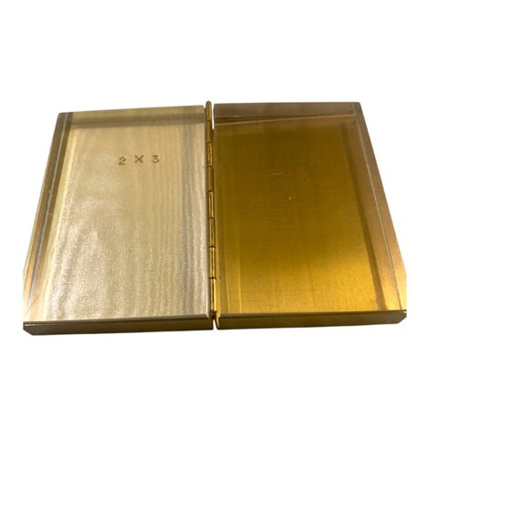 Vintage Brass Hinged 2x3 Photo Frame Compact Design Brass Display micro mini Y2k - Picture 5 of 8